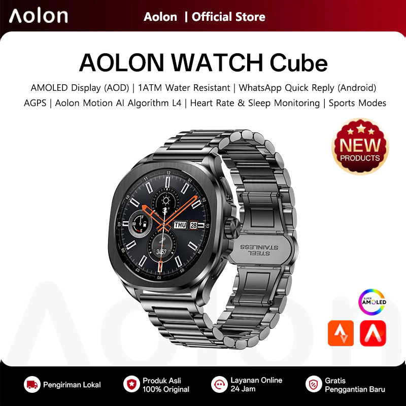 Smartwatch Watch Whatsapp - Смарт-часы Aolon Cube с AMOLED-экраном 1,43