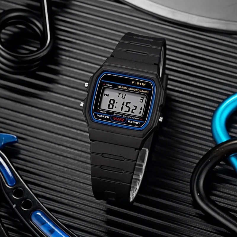 Vintage Digital Watch - Классические цифровые часы F‑9100W для мужчин