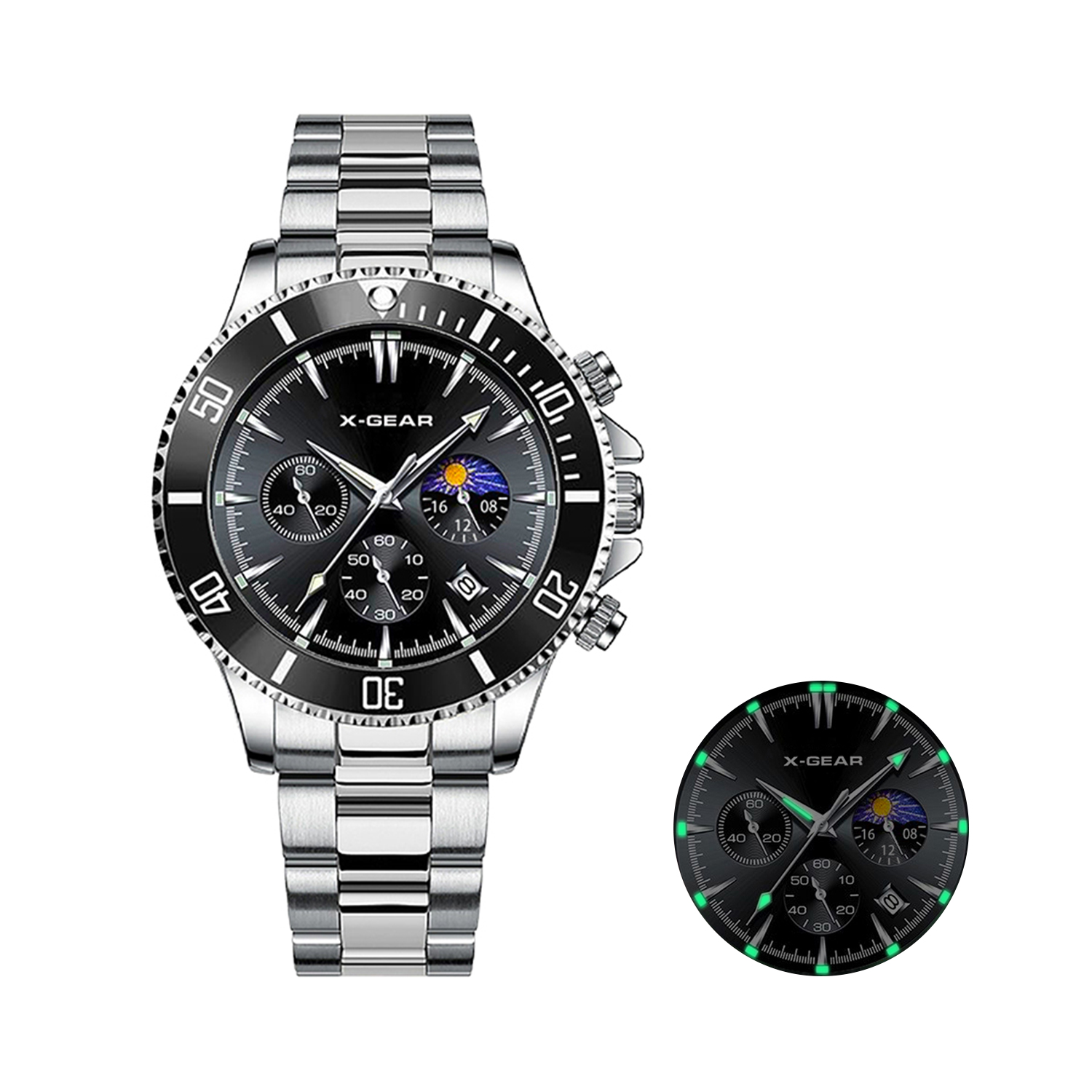 Smartwatch Luxury Watches For Men - Мужские кварцевые часы X-GEAR Fashion Calendar,