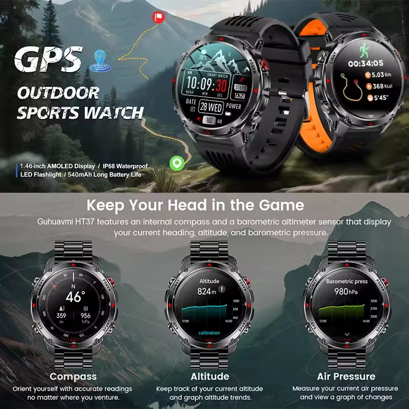 2025Новые T-Rex 3 уличные GPS  – обзор и цена Smartwatch Running Watches For Men