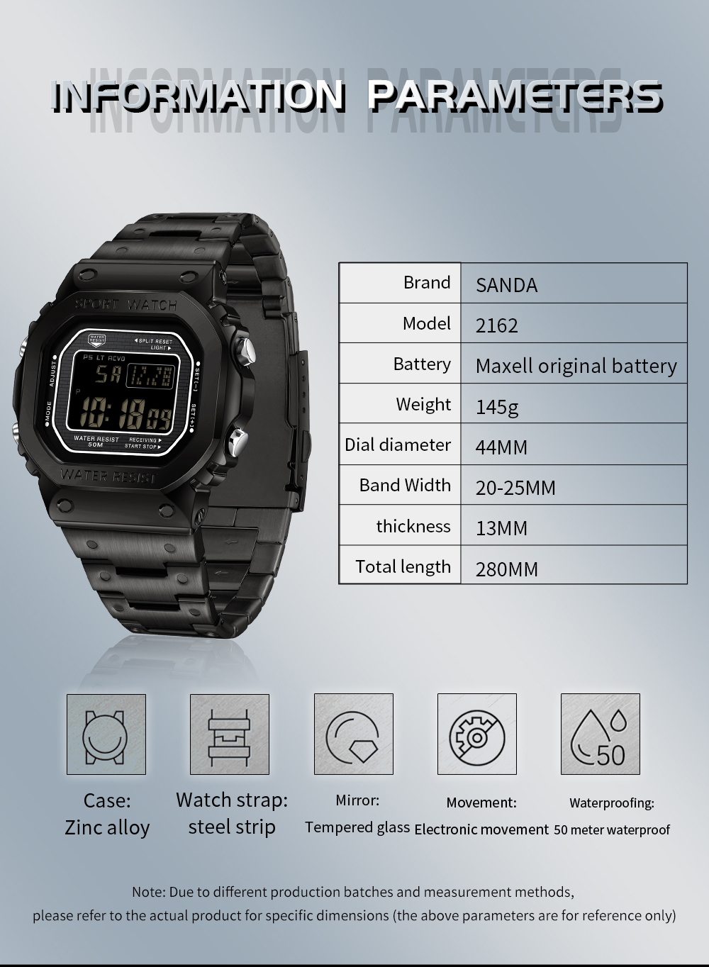 SANDA 2162, мужские электронны – обзор и цена Tide Watch Surf