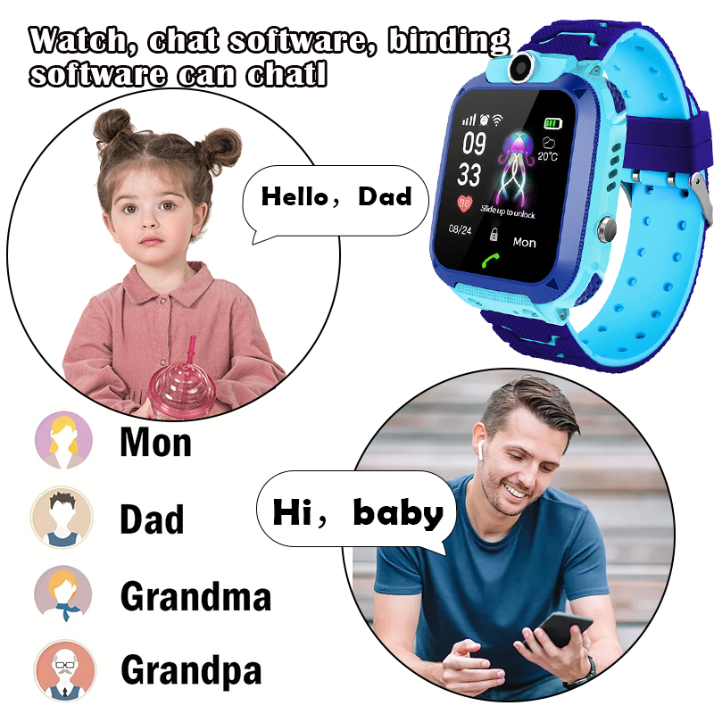 Детские умные часы Q12B с функ – обзор и цена Smartwatch Watches For Kid Boy With Alarm